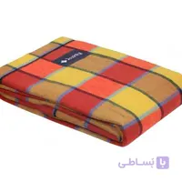 پتو مسافرتی یکنفره چهارخانه نارنجی