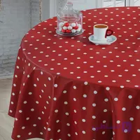 سفره پارچه ای متری رزین تاژ طرح خالدار قرمز