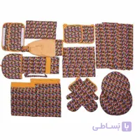 سرویس آشپزخانه 20 تکه رزین تاژ طرح خالدار رنگی (الوان)