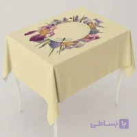 رومیزی سفره ای 4 نفره مربع طرح اریس Iris پانو کتان