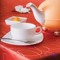 رومیزی ژاگارد 10 نفره مستطیل 280*150موج نارنجی