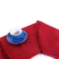 رومیزی ژاگارد 12 نفره بیضی رمانس زرشکی
