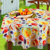سفره پارچه ای متری پانو کتان رزین تاژ طرح میوه Fruit