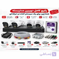 پکیج کامل 4کانال لایت دوربین مداربسته، آماده نصب، دارای سرور داخلی (اقتصادی)