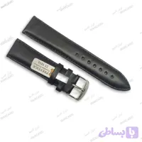 بند ساعت مچی چرمی پرستیژ مشکی ساده سایز 22
