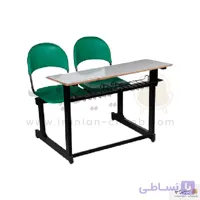 نیمکت مدرسه ای دو نفره متال پلاست چرمی