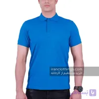 پولوشرت ساده مردانه آبی ایتالیایی