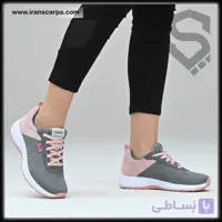کفش اسپرت زنانه طوسی صورتی مدل پامیر