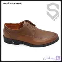 کفش چرم مردانه اداری مدل وکسار بدون بند