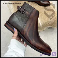 نیم بوت چرم مردانه دست رنگ مدل فابی