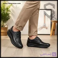 کفش چرم مردانه طبی مدل گاتا بی بند