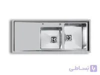 سینک اخوان مدل 600 باکسی توکار به صورت دو لگن و یک سینی - اخوان استور