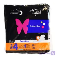 نوار بهداشتی کتان نازک شب تافته TAFTEH سایز 4 بسته 7 عددی