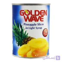کمپوت آناناس حلقه ای گلدن ویو GOLDEN WAVE اصل تایلند وزن 565 گرم