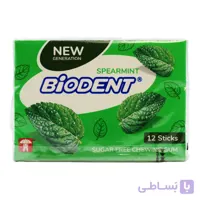 آدامس بدون شکر بایودنت BIODENT با طعم نعنا یخ بسته 12 عددی