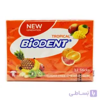 آدامس بدون شکر بایودنت BIODENT با طعم توت فرنگی بسته 12 عددی