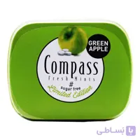 خوش بو کننده دهان کامپس COMPASS اصل آلمان رایحه سیب سبز بسته 14 گرمی