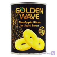 کمپوت آناناس حلقه ای گلدن ویو GOLDEN WAVE مشکی اصل تایلند وزن 565 گرم