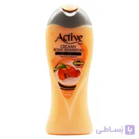 شامپو بدن کرمی اکتیو Active با رایحه هلو و بادام وزن 400 گرم