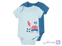 پک دوتایی بادی آستین کوتاه نوزادی(۲تا۶ماه)