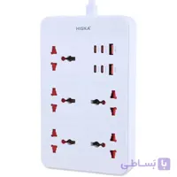 چند راهی برق هیسکا HISKA مدل CH-5521 با 5 سوکت و 6 پورت