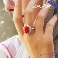 انگشتر نقره مرجان اصل زنانه R3287