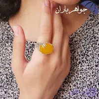 انگشتر عقیق زرد طرح پروانه کد R_1307 جواهرباران