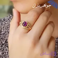 انگشتر طلاروس آمتیست اصل زنانه کد R_2239 جواهرباران