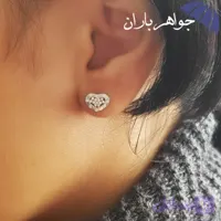 گوشواره نقره میخی دخترانه طرح قلب کد GO_1083 جواهرباران