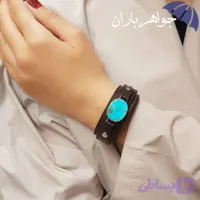 دستبند فیروزه نیشابوری شجری اصل زنانه چرمی کد D_1383 جواهرباران