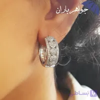 گوشواره نقره تایلندی حلقه ای طرح قلب ها GO3042