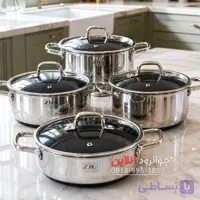 سرویس قابلمه کف لیزری زیو استیل 8 پارچه ZCS-1556 4S26