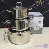 سرویس قابلمه استیل زیو ZCS-1516 ZIO Sumer شش پارچه سایز 24