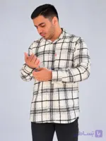 پیراهن پشمی مردانه چهارخانه ضخیم طرح 14