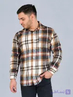 پیراهن پشمی مردانه چهارخانه ضخیم طرح 1