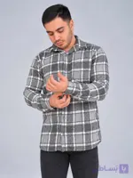 پیراهن پشمی مردانه چهارخانه ضخیم طرح 9