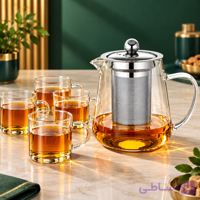 ست قوری و فنجان پیرکس ناتالی ۵ پارچه