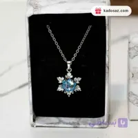 گردنبند دانه برف نگین آبی