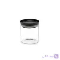 بانکه شیشه ای لایت درب استیل سایز 10 سانت
