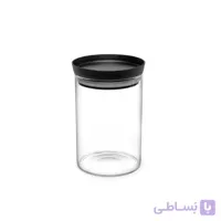 بانکه شیشه ای لایت درب استیل سایز 15 سانت