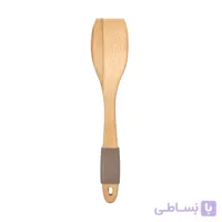 کفگیر هلالی شیاردار چوبی یونیک دسته سیلیکونی مدل 1110