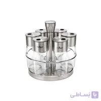 ست ادویه شیشه ای گرد یونیک گردان مدل 1620 مجموعه 6 عددی