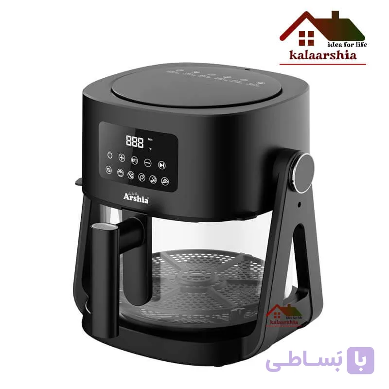 سرخ کن بدون روغن شیشه ای ارشیا 6 لیتری AF-8093A