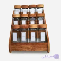 ست ادویه ۱۲ عددی شیشه‌ای