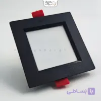 چراغ سقفی توکار سولاریس 7 وات مربع بدنه مشکی پارس شعاع توس