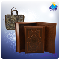 گزيده شاهنامه وزيري مصور جعبه دار چرم برجسته لبچاپ با ساک ترمه هدیه (كد110439)