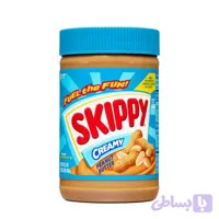 کره بادام زمینی کرمی بدون گلوتن آبی اسکیپی (Skippy)