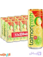 بسته 12 عددی نوشیدنی گلابی گازدار لایمون فرش laimon fresh