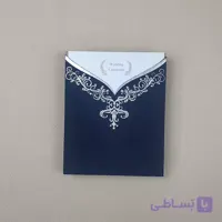 کارت عروسی کلاسیک جیر سورمه ای کد 6339