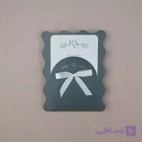 کارت عروسی کلاسیک موج دار سبز کد 5357